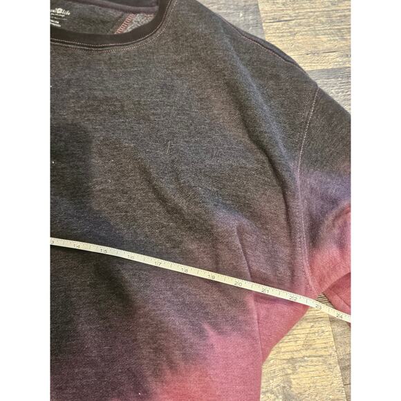 Natural life ombre tiedye crewneck pockets red black womens large oversized - Picture 3 of 8
